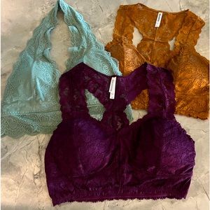 Zenana Lacy Bralettes - New - Lot of 3